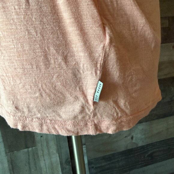 Men's Ted Baker salmon t-shirt 3XLarge pastel preppy designer heathered pink - Picture 5 of 10